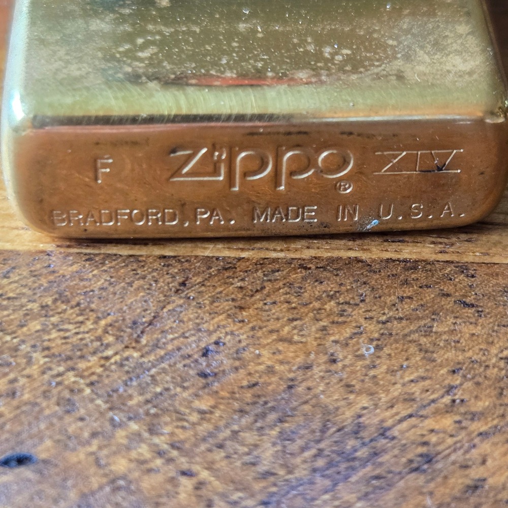 Vintage Solid Brass Slim Mini Zippo - Picture 2 of 9